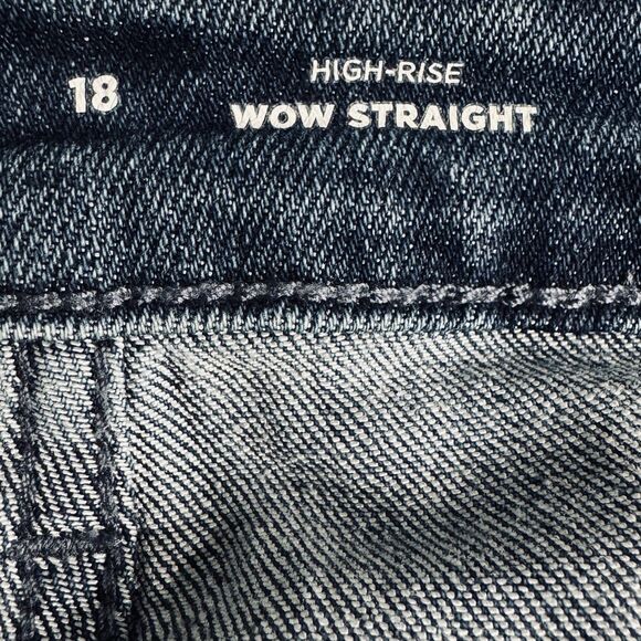 Old Navy High Rise Wow Straight Jeans Plus 18 (39x29) Blue Denim Stretch Womens - Picture 4 of 9